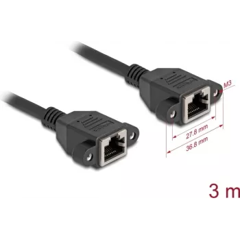 Netzwerkkabel DeLOCK 90786 Schwarz 3m Cat6a S/FTP