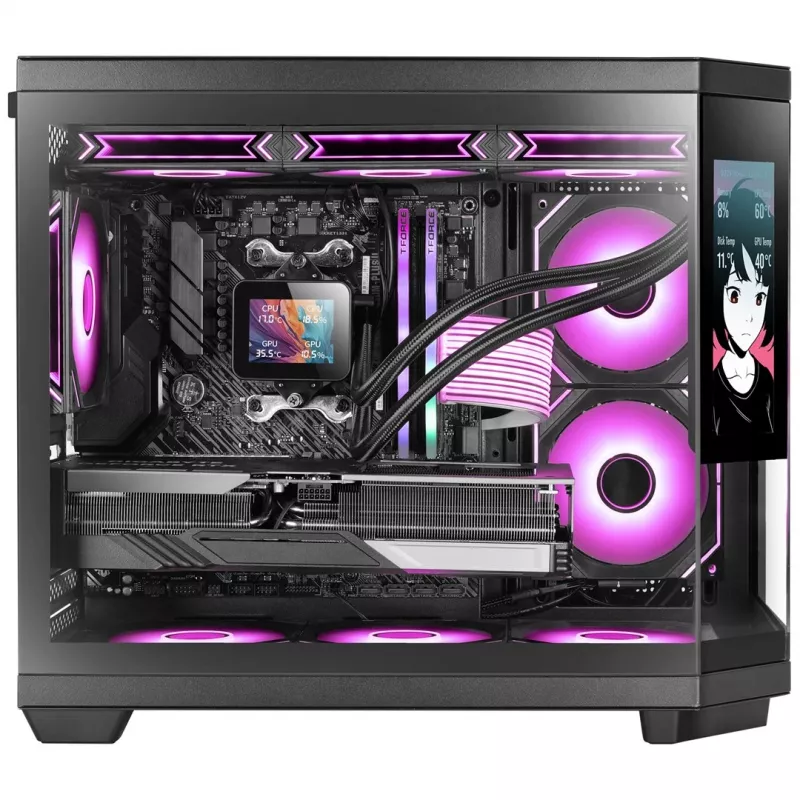 Mars Gaming MC3TCORELCDM Computergehäuse Mini Tower Schwarz