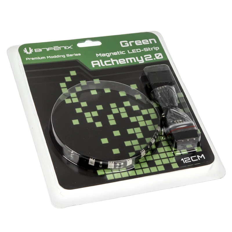 Indoor-LED-Lichtleiste BitFenix Alchemy 2.0 120 mm, Grün, 6 LEDs, PVC/PU/Kupfer