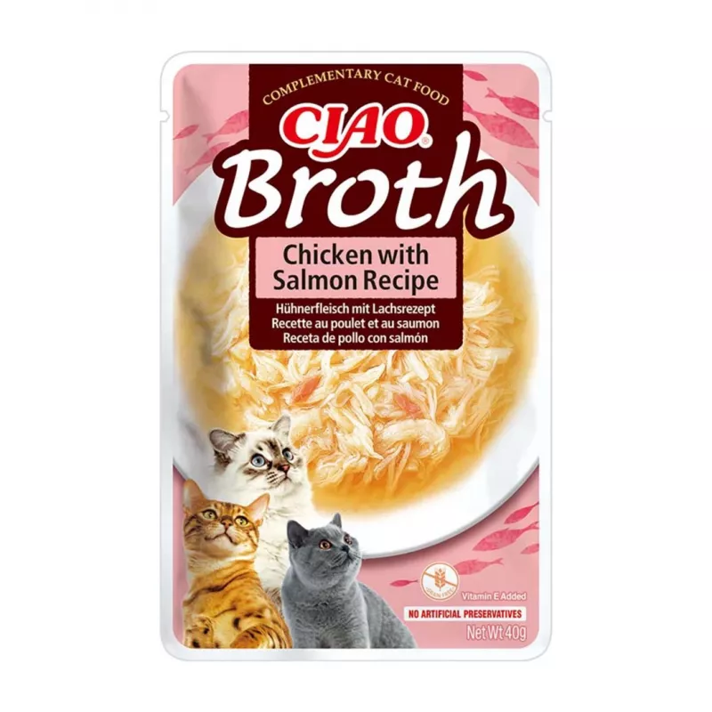 INABA Ciao Broth Katzensnacks, Huhn, Fisch und Jakobsmuschel, 10 x 40 g