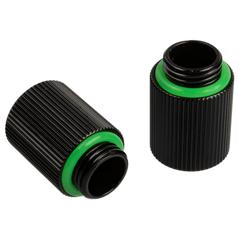 Bitspower Touchaqua Adapter gerade G1/4 Zoll AG auf G1/4 Zoll IG - 2er-Pack, 20 mm, schwarz