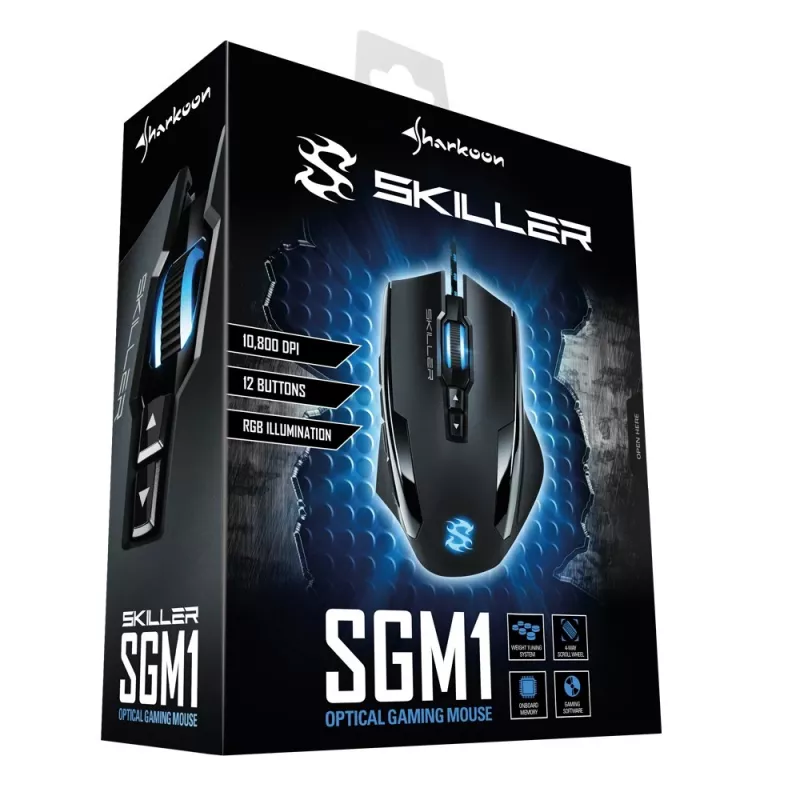 Sharkoon Skiller SGM1 Maus Gaming Rechtshänder USB Typ-A Optisch 10800 DPI