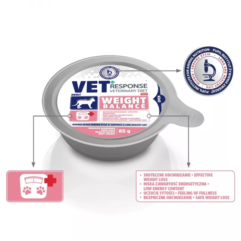 VET RESPONSE Gewichtsbalance - Nassfutter für Katzen - 85g