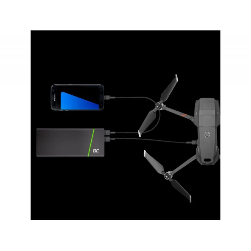 USB 2.0-Kabel Grün Cell KABGC20 — USB A auf Micro-USB B, 1,2 m, Schwarz