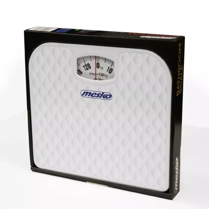 Mechanische Waage Mesko MS 8160 – Maximale Tragkraft 130 kg, Genauigkeit 1000 g, Weiß