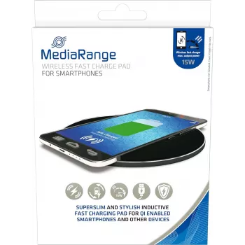 Mobiles Ladegerät MediaRange MRMA118 USB kabelloses Schnellladen Schwarz