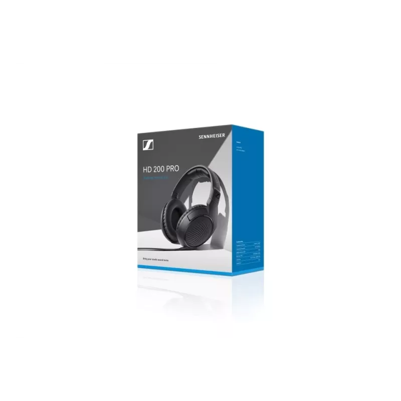 Kabelgebundene Studio-Kopfhörer Sennheiser HD 200 PRO — geschlossen, ohrumschließend, 32 Ω, 20–20000 Hz, 2 m Kabel, 3,5 mm, schwarz