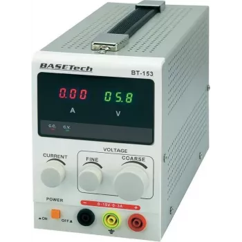 Labor-DC-Netzteil Basetech BT-153 0–15 V, 0–3 A