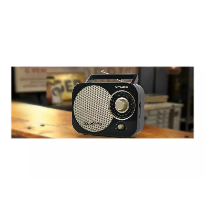 Muse | M-055RB | AUX-Eingang | Schwarz/Gold | Tragbares Radio