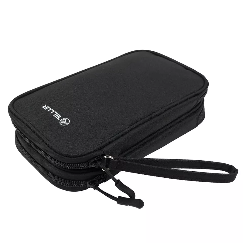 Kabel-Organizer-Tasche Tellur TLL193011 — kompakte Reisetasche für Ladegeräte, Kabel, Adapter, schwarz