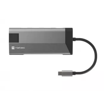 NATEC Fowler Plus USB Type-C Schwarz Grau MicroSD SD Hub