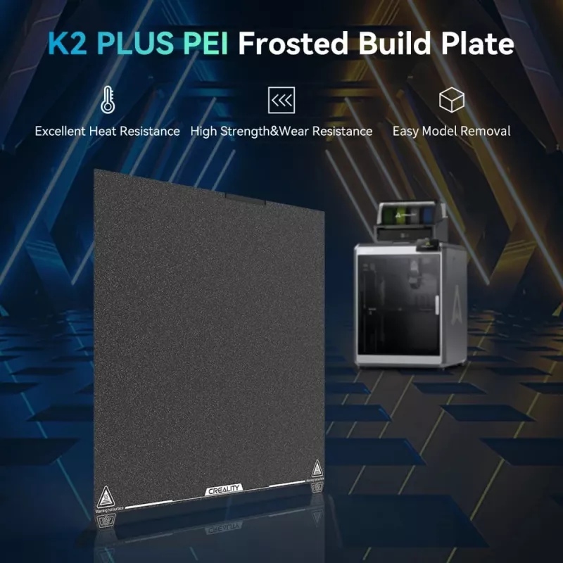 Bauplatte Creality K2 Plus PEI Frosted 400×400 mm — Ersatz-Druckbett