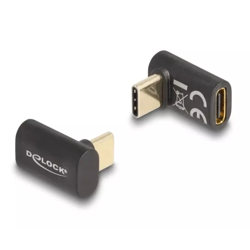 DeLOCK Adapter USB 40 Gbps USB Type-C PD 3.0 100 W Stecker auf Buchse abgewinkelt 8K 60 Hz