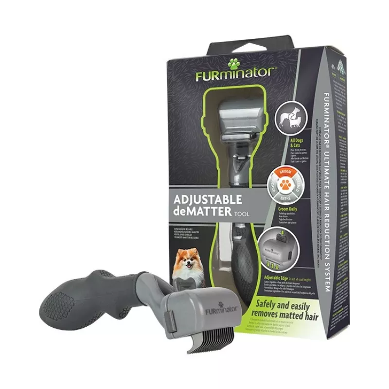 Entfilzungswerkzeug FURminator Adjustable — für Katzen und Hunde, Edelstahlklinge, ergonomischer rutschfester Griff, 185 g, alle Fellarten