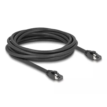Delock - Netzwerkkabel - RJ-45 (M) zu RJ-45 (M) - 5,0 m - 7,5 mm - S/FTP - CAT 8.1 - halogenfrei, rastnasengeschützt, bis zu 40 Gbit/s Datenübertragungsrate - Schwarz (80236)