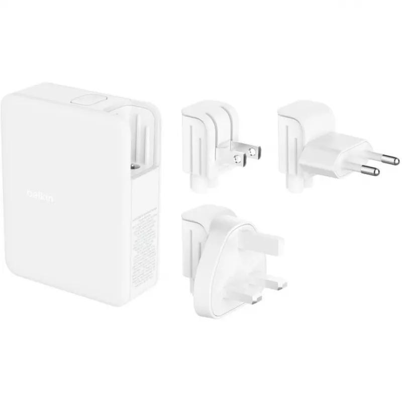 Wandladegerät 140W 4 Ports (3xC 1xA) UK, EU, US Stecker weiß