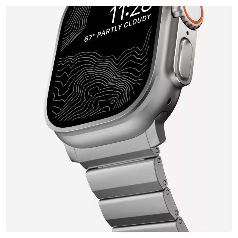 NOMAD Titanium Armband für Apple Watch 46mm/49mm Silber