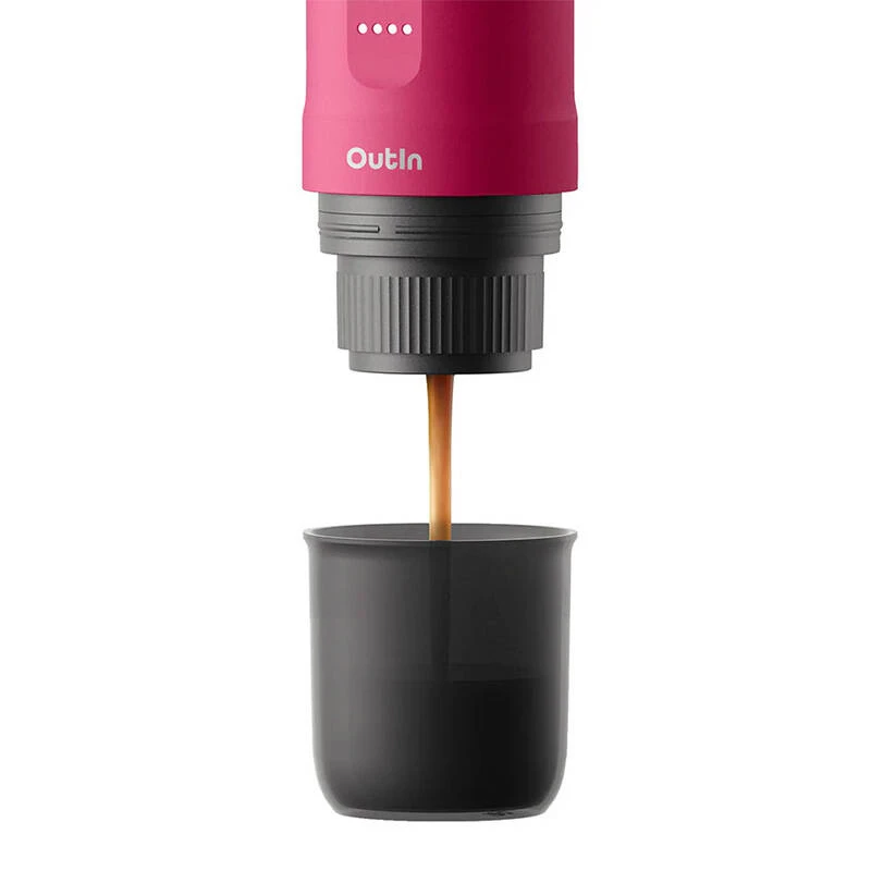 Tragbare Espressomaschine OUTIN Outin Nano Schwarz, Pink — 20 bar, gemahlenem Kaffee, 7500 mAh Akku, 670 g