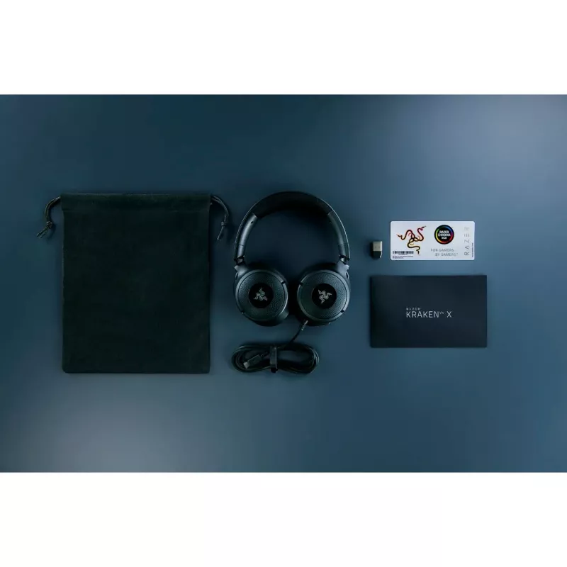 Razer Kraken V4 X - Kabelgebundenes PC-Gaming-Headset (TriForce 40-mm-Treiber, versenkbares Kardiioidmikrofon, 7.1-Surround-Sound, Chroma RGB für PC, Konsole & Telefon)