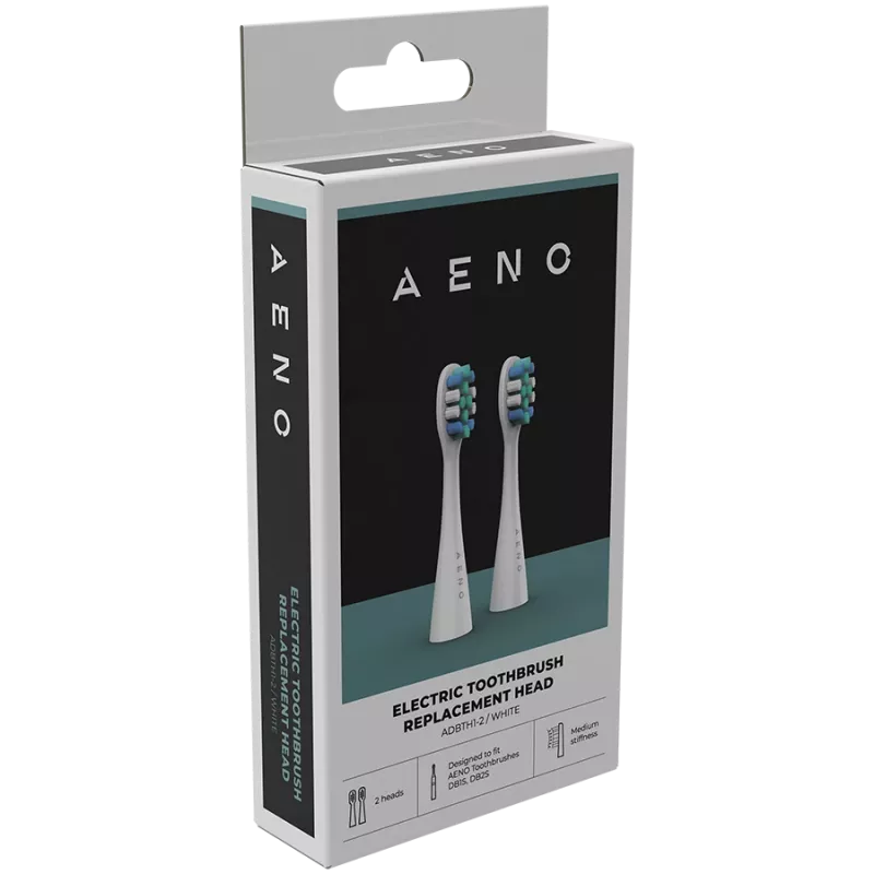 AENO Ersatzbürstenköpfe, Weiß, Dupont-Borsten, 2 Stück im Set (für ADB0001S/ADB0002S)