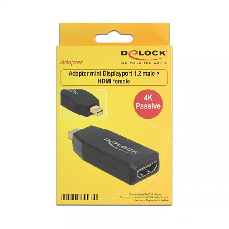 Adapter DeLOCK 65583 Mini DisplayPort 1.2 zu HDMI Schwarz