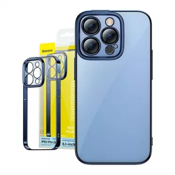Schutzhülle Baseus für iPhone 14 Pro – transparent glitzernd blau