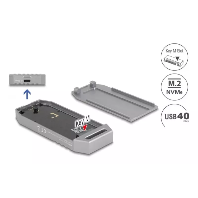 SSD-Gehäuse DeLOCK 42033 Grau M.2 PCI Express 40 Gbit/s