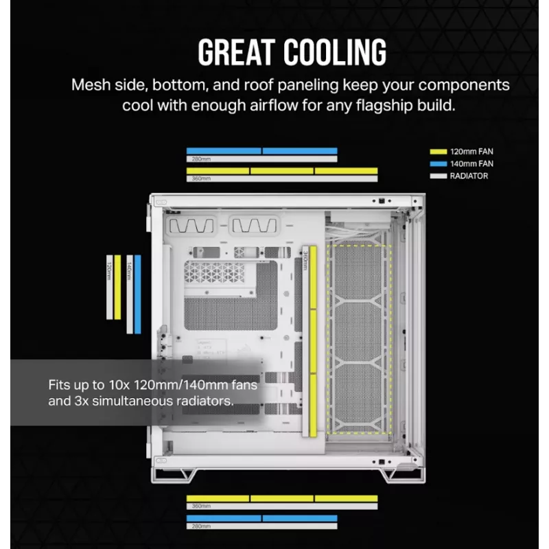 Corsair CC-9011285-WW Computergehäuse Midi-Tower Grau, Weiß