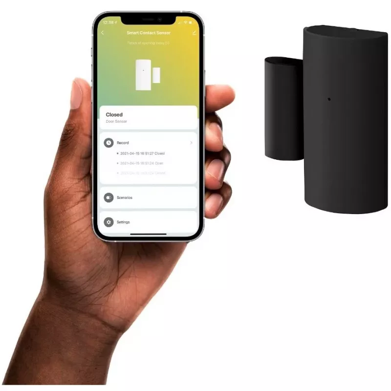 Tür-/Fensterkontakt Avanca International HBSC-0100 — kabellos Bluetooth, CR2 Lithium-Batterie, 45×55 mm, schwarz