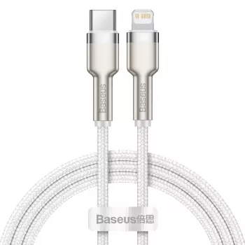 USB-C auf Lightning Kabel Baseus Cafule 1 m, 20 W, Zinkgehäuse, weiß