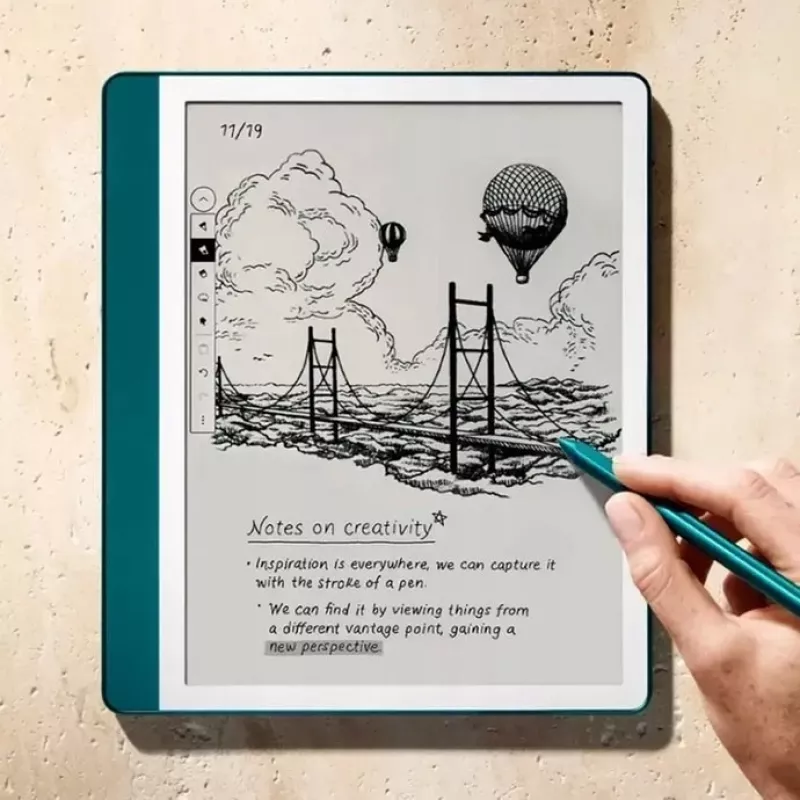 Ebook New Kindle Scribe – 2024er Modell, 10,2 Zoll, blendfrei, 64 GB WLAN (ohne Sperrbildschirm-Werbung) mit Premium-Eingabestift, Jade