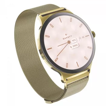 Smartwatch Garett Verona 2 Gold Mesh mit Bluetooth und Herzfrequenzmesser