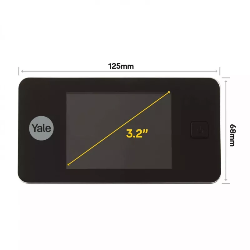 Digitaler Türspion Yale 45-0500-1432-00-6011 — 8,13 cm LCD, 105° Betrachtungswinkel, 110° Winkel, schwarz, 2×AAA