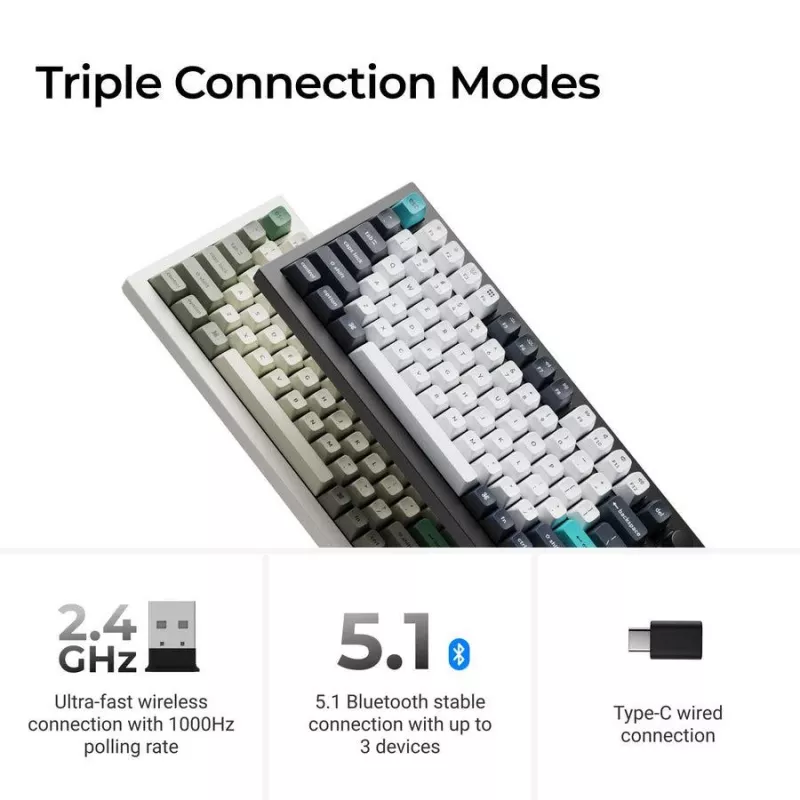 Mechanische Tastatur Keychron Q1 Max 75% mit Banana Switches, Carbon Black