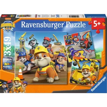 Kinderpuzzle-Set Ravensburger Rubble & Crew Arbeitsfahrzeuge — 3 Puzzles × 49 Teile