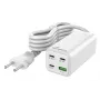 MediaRange MRMA124 mobiles Ladegerät 100W AC, 3x USB-C, 100–240V Eingang, 1,5 m Kabel, Weiß