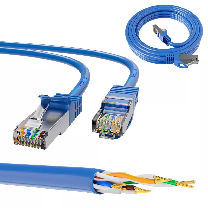 Netzwerkkabel Extralink LAN Patchkabel Kat.6A RJ-45 Cat6a 3m Blau