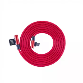 Sbox USB->Micro USB 90 M/M 1,5m USB-MICRO-90R erdbeerrot