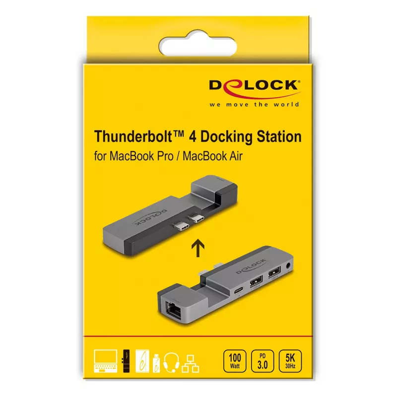 Dockingstation DeLOCK 87757 Thunderbolt 4 5K 100W PD 10Gbps LAN Audio