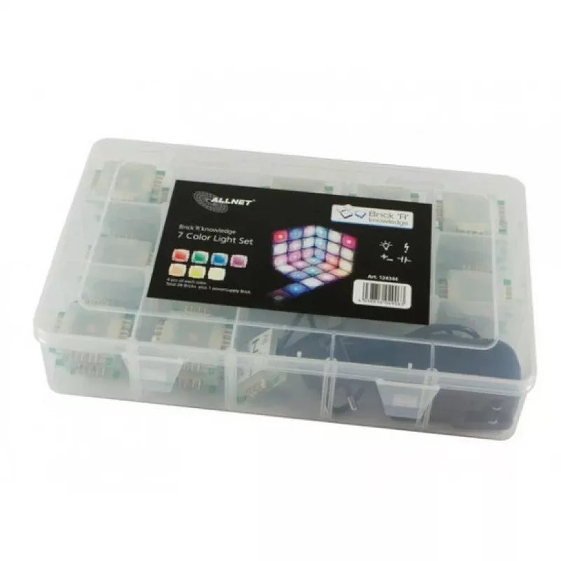 Lichtset ALLNET BrickRknowledge 7 Farben Lichtset Blau Grün Orange Rot Warmweiß Gelb
