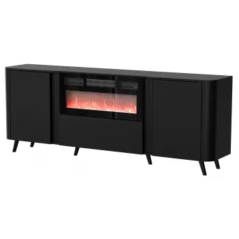 Kommode Cama Meble Volare 200 x 39 x 75 cm, schwarz, Spanplatte, 16 mm Rahmen