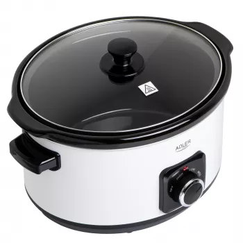 Adler AD 6413r Slow Cooker, 5,8L, Weiß