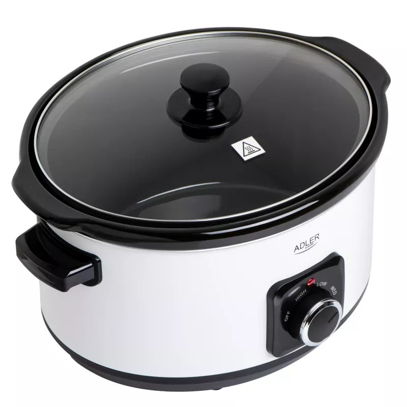 Adler AD 6413r Slow Cooker, 5,8L, Weiß