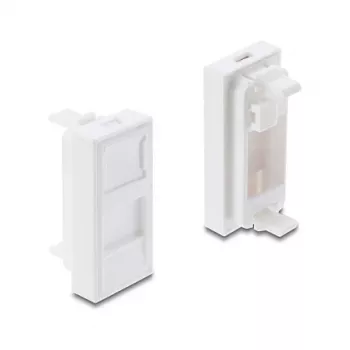 Snap-in H‑Modul-Abdeckung für Keystone-Modul 1 Port DELOCK 22,5×45 mm ABS weiß