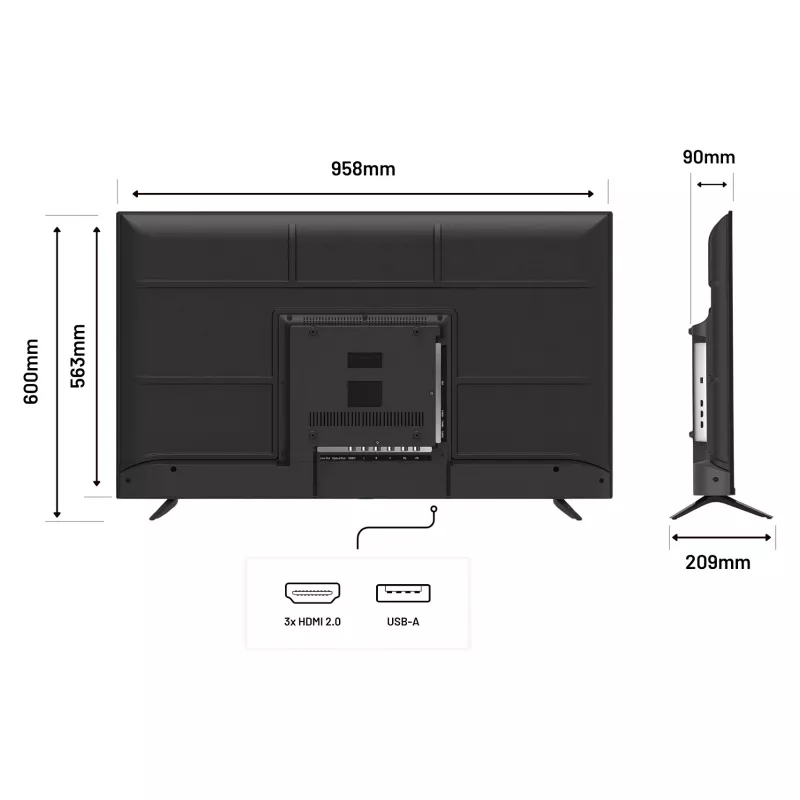 109,2cm/43 (3840x2160) JAPANNEXT JN-IPS430UHD60F 16:9 IPS 60Hz HDMI USB WLAN Lautsprecher Schwarz