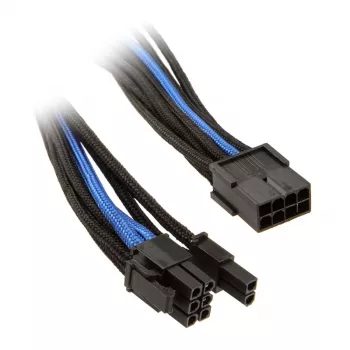SilverStone PCI-8-Pin zu PCIe-6+2-Pin Kabel, 250 mm – Schwarz/Blau