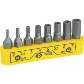 Hexagon-Bitsatz c.k tools T4528 – 8-teilige Sechskantbits für Schraubendreher und Bithalter