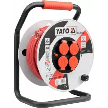 Stromverlängerung Yato YT-8108 50 m 4 Steckdosen Innen-/Außenbereich Schwarz Rot Weiß