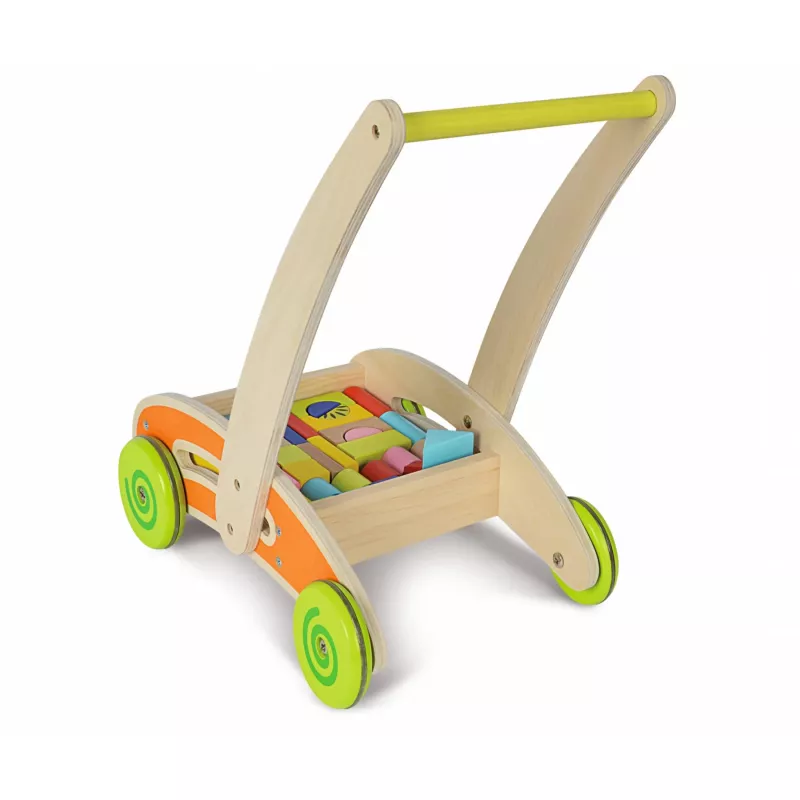 Spiel- und Lauflernwagen aus Holz von Simba-Dickie — Eichhorn Geschicklichkeitsspiel mit 35 Bauklötzen