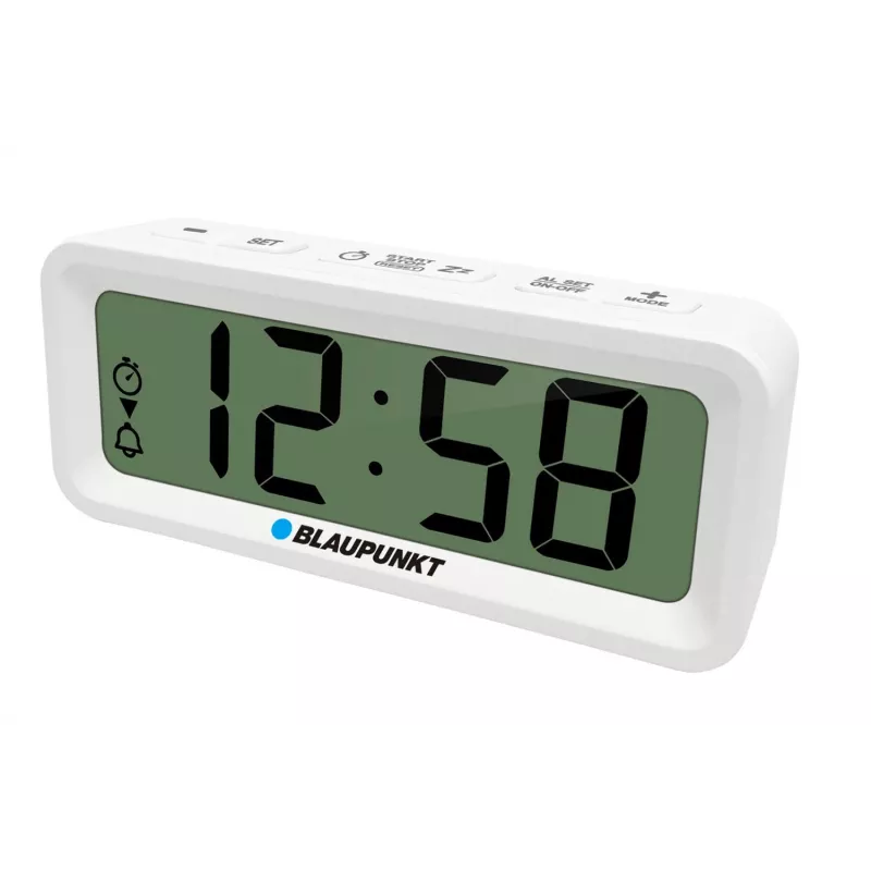 Wecker BLAUPUNKT CL04WH Multifunktionsuhr, weiß — Thermometer, Kalender, Schlummerfunktion, 88×37×21 mm